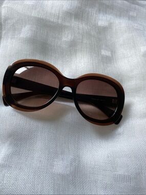 Ellen Tracy Brown Oversized Cat-Eye Sunglasses